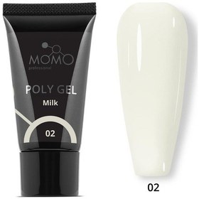 Resim Momo Professional Protez Tırnak İçin Poly Gel Poli Jel No.02 Süt Beyazı 30 Gr 