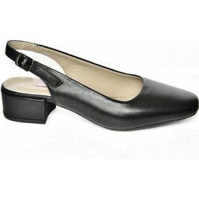Resim Fox Shoes S908040003 Siyah Hakiki Deri Kalın Topuklu Kadın Ayakkabı Siyah 