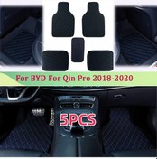 Resim Meridiangoods Black-red Universal Pvc Byd Qin Pro 2018-2020 Otomobil Halıları 5 Parça Araç İçi Zemin Kaplaması 