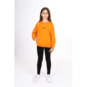 Resim Toontoy Kids Toontoy Kız Çocuk Respect Baskılı Taytlı Takım Turuncu 