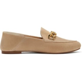 Resim Derimod Kadın Bej Süet Deri Maskülen Loafer 25SFD290110 