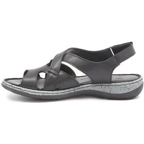 Resim Mammamia D25ys-2535 Kadın Hakiki Deri Comfort Sandalet Siyah Siyah 