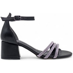 Resim Berk Taşlı Alçak Topuklu Abiye Cilt Siyah 