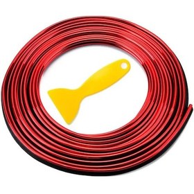 Resim Dıy Kırmızı Araba İç Trim Şeritleri Araba Boşluk Doldurucuları 10 Metre 