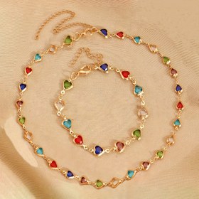 Resim 2 adet Aşk Kolye ve Bileklik Seti Renkli Rhinestones ile, Moda Kadın Takı Hediyesi Kız Arkadaş En İyi Arkadaş - Rastgele Renk, Sevgililer Günü Hediyesi, Özel Gün Takıları, Zarif Takılar, Bohem Tarzı, Nazik El Sanatları, Dayanıklı Takılar, Eşleşen Takılar, Takı Kombinasyonu, Takı Severler, Kadın Modası, Nazik İnci Kolyeler, Basit Takılar, Doğum Günü Partisi Hediyesi 