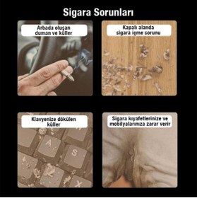 Resim Polhammobile Polham Taşınabilir Sigara Küllüğü Araç Küllük Araç Içi Mini Sigara Tutucu Ahşap Kül Tablası 