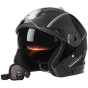 Resim Erkekler Ve Kadınlar Için Motosiklet Açık Yüz Kaskı Çift Lensli Güneşlik Yüz Kalkanı Üst Hafif Scooter Bisiklet Retro 3/4 Kaskrenk:beyaz Eb84fs Renkli 