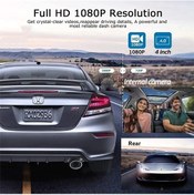 Resim Createtech Wifi Dashcam 3kanal Araba 1080p Video Kaydedici, X01-on Yüksek Kapasiteli 128gb 2kamera 