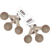 Resim 6'lı Bej Ölçü Kaşığı Seti (2 x 3 Lü Takım) - 30 ml Plastik Gıda Ölçüm Kaşığı - Kahve, Mama, Baharat ve Toz Karışımlar Için Gıda Temasına Uygun Pratik Plastik Kaşık 