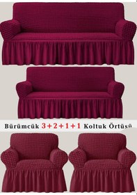 Resim StarMall Bürümcük Koltuk Örtüsü, Berjer, Çekyat Kılıfı 3211 Takım Kırmızı 