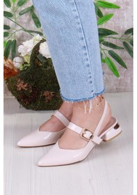 Resim Fort 129-1210 Fls Rugan Alçak Topuk Arkası Açık Önü Kapalı Kadın Ayakkabı Ten 