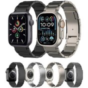 Resim Treasures İos Watch Uyumlu Serisi 5 İçin 40mm Titanyum Metal Saat Bandı Siyah, Yeni Tasarım/i 