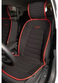 Resim Bmw E60 Lüx Oto Koltuk Minderi Ön 2'li Set Siyah Kırmızı Fs 
