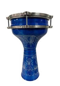 Resim Vatan Darbuka 5 Numara Mavi Erzincan İşleme Desenli 