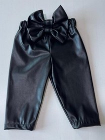 Resim Özge Başaran Kız Çocuk, Likralı Deri Fiyonk Detaylı Pantolon, Turuncu Straplez Crop Bluz Ve Saç Turuncu 