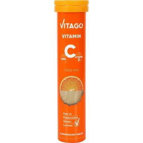 Resim VİTAGO 20'li Vitamin C, Vitamin D, Çinko İçeren Efervesan Tablet Takviye Edici Gıda 