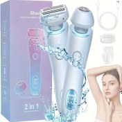 Resim Kadınlar için Elektrikli Tıraş Makinesi-Trimmer: 2'si 1 Arada Ağrısız Vücut Tıraşları Cilt-IPX7 Su Geçirmez, Islak & Kuru Kullanım, Kablosuz LED Ekranlı, USB Şarjlı, Dostu Tıraş Makinesi-Şarj Edilebilir Saç Alma Kiti Yüz Vücut Bacak Bikini Koltuk Altı Kol, Mükemmel Hediye 