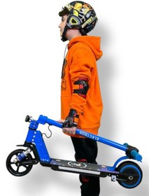Resim ASENASHOP Elektrikli Çocuk Amortisörlü Led'li Scooter 130 W ( Dizlik Ve Dirseklik Hediyeli) 