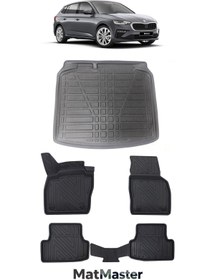 Resim MatMaster Skoda Scala 2019 Model 5D Premium Ekstra Havuzlu Paspas Ve Bagaj Havuzu Set 