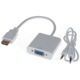 Resim Hdmi Vga Kablo Ses Destekli Dönüştürücü Çevirici Adaptör Projeksiyon 