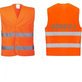 Resim AskerVadisi Görevli Yazılı Turuncu Renk Reflektörlü Ikaz Yeleği X 3 Adet 