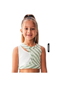 Resim Xo Kids Kız Çocuk Atlet Bluz 4-8 Yaş 36515 Ekru - Yeşil 