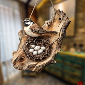 Resim 2D Düz, 1 adet 2D Ahşap Robin İşareti, 20.32x20.32 cm Yuvarlak Ahşap Duvar Dekoru, Sevgililer Günü, Paskalya, Veranda, Çiftlik Evi, Oda ve Kapı Süslemesi için Rustik Kuş Temalı Ev Dekorasyonu, Çok Amaçlı Duvar Asma, Güç Gerektirmez, 2D Düz 