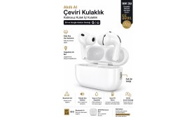 Resim vooka Çevirmen Kulaklık Bt 6.0 | 55 Dil Anlık Çeviri | Anc Gürültü Engelleme | Siri & Google Asistan Destekli Kablosuz Bluetooth Kulaklık 