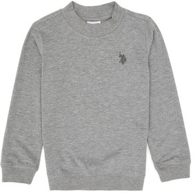 Resim U.S. Polo Assn. Erkek Çocuk Gri Melanj Basic Bisiklet Yaka Sweatshirt 50314971-VR086 