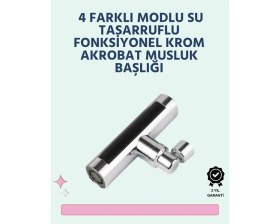 Resim Gültekin Krom Kaplamalı Çok Fonksiyonlu Musluk Başlığı | Paslanmaz Malzeme 