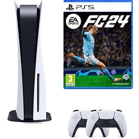 Resim Sony Playstation 5 Diskli Oyun Konsolu - 2. Dualsense Kol - EA Sports FC 24 PS5 Oyun (İthalatçı Garantili) 