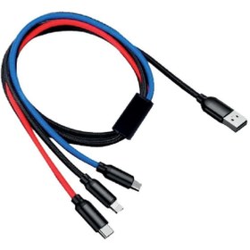 Resim GoSmart Kablo Usb 3in1 Type-c, Micro Usb, Lightning Şarj Kablosu - 3 Kablo Bir Arada 