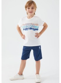 Resim U S Polo Assn Sweet İntense Krem Erkek Çocuk Bermuda Takım 