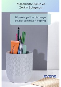 Resim Kalemlik Masa Kalemliği Organizer Kalemlik Beyaz Renk Model 77 Çok Renkli 