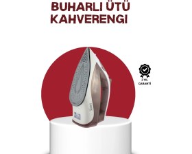 Resim Zero Land Hnrlishp Seramik Tabanlı Buharlı Ütü 2200W Dikey Ütüleme 300ML Kahverengi 
