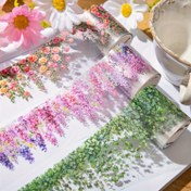 Resim Dağ Asma Temalı Dekoratif PET Bantlı Yapıştırmalar, Bitki Tasarım DIY Scrapbooking Journal Kolej Embellishments, Polietilen Tereftalat Notkart Setleri Çeşitli Desenlerle - Tüysüz Adhesive Craft Bantları Albümler ve Crafting için 