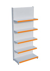 Resim Beyaz Renk Metal 5 Katlı Market Raf Sistemi Market Rafı G90cm Yükseklik H220 Cm Turuncu 
