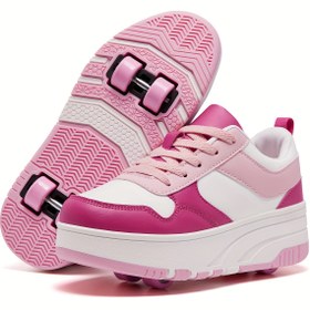 Resim Siyah ve Beyaz Klasik 'Açık Hava Patenleri, Modaya Uygun Nefes Alabilir Çok Yönlü Sokağa Özel Ayrılır Şık Kampüs Giysisi İçin Tatil hediyesi, Pati Ayakkabıları , Kaykay ayakları, Rulo pateni kaykay, Kızak, Rolatif tekerlekli araç 