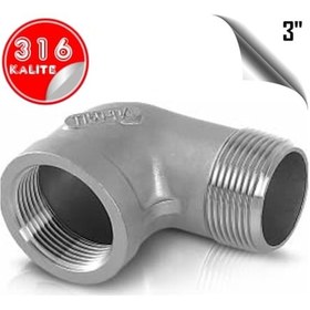 Resim Paslanmaz Çelik 316 Kalite 3" Kuyruklu Dirsek 