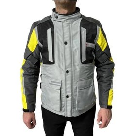 Resim Motosiklet Montu Tourex 4 Mevsim Ce Sertifikalı Touring Long Motor Mont Gri-sarı 