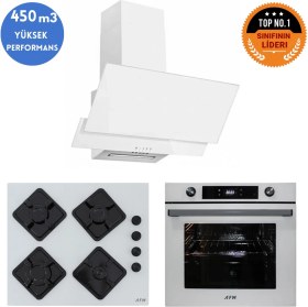 Resim Afm Tech Real Turbo Dijital Beyaz Ankastre Set (FM3301 + FM7701 + BD-FM2201) 