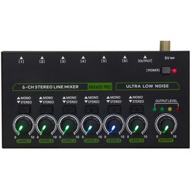Resim Lemestar Max600-pro Mini Mikser Sesli 6 Kanal, 6.35mm Trs/ts Girişi, Düşük Gürültü, Stereo/monofon Geçiş, Avrupa Standartı Ac 100-240v 10.1" 