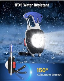 Resim Wellhise 970 Mini Şarjlı Işıldak Mıknatıslı Kapak Açacağı, Vidalama, Kesme, Çok Amaçlı Kamp Feneri Siyah - Mavi 