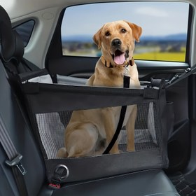 Resim Kediler ve Köpekler için Pet Konfor Taşıyıcı, Katlanabilir, Nefes Alabilir Otomatik Koltuk Kılıfı ile Güvenli Toka - Seyahat Evcil Hayvanları için İdeal, Seyahat Evcil Hayvan Taşıyıcı | Güvenli Toka Kapatma | Dayanıklı Kumaş 