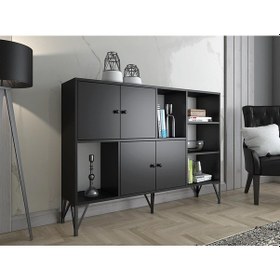 Resim Wood'n Love Rüzgar 140 Cm Metal Ayaklı Konsol - Siyah / Siyah 