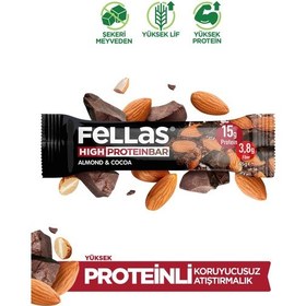 Resim Fellas Yüksek Protein Bar - Bademli 45g x 12 Adet 
