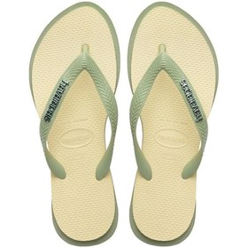 Resim Havaianas Krem - Yeşil Kadın Plaj Terliği Top Poınt Fusıon-14559 