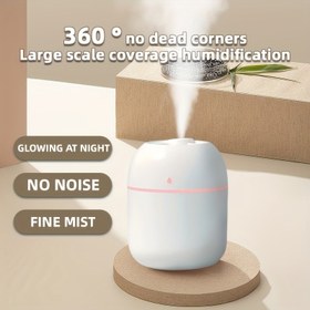 Resim USB nemlendirici ile gece lambası aromaterapi makinesi, yatak odası, oturma odası, ofis masası, araba nemlendirici için uygun, Lucky Color araba aromaterapi makinesi, atmosfer ışığı nemlendirici USB sprey makinesi ile, aromaterapi spreyi 