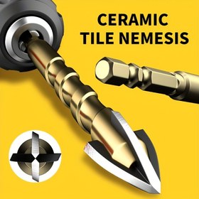 Resim 5 adet/7 adet 3-12mm Çapraz Altıgen Fayans Matkap Ucu Cam Beton Seramik Fayans Delik Açıcı, Tungsten Karbür Sert Alaşım Uç Seti Araçları 3 4 5 6 8 10 12mm 