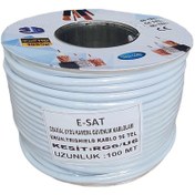Resim E-sat Rg6 U6 100 Mt 96 Tel Trıshıld Çift Folyolu Anten Kablosu 
